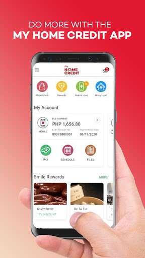 A mobile phone with the Home Credit app