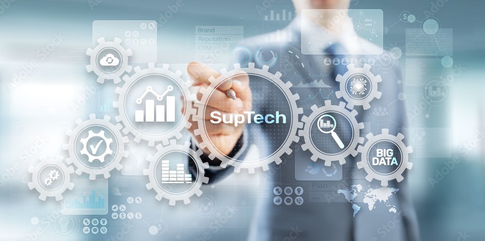 An artist's illustration on the use of regtech and suptech