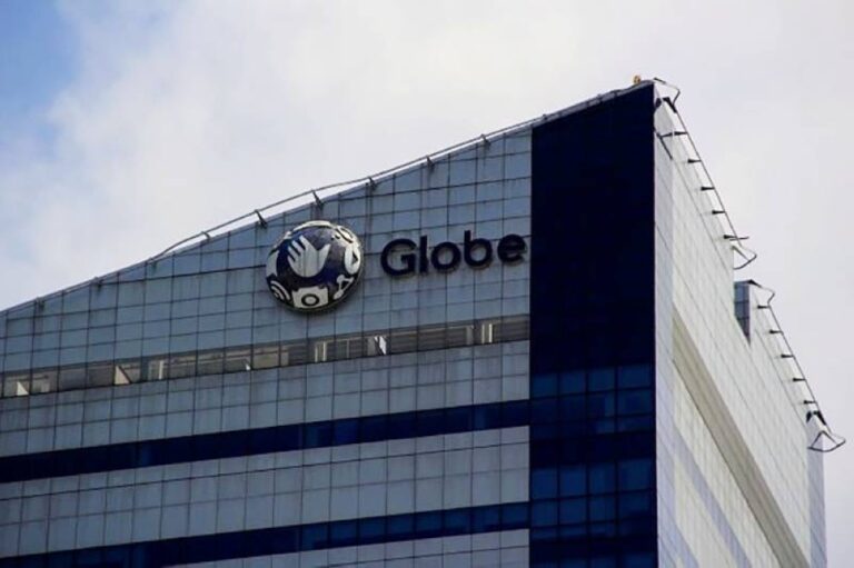 Facade shot of Globe Telecom's office building