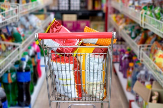 A cartload of groceries