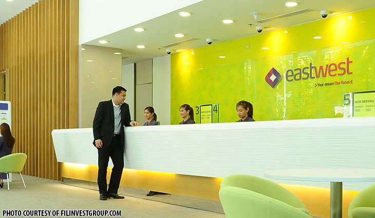 Inside one of EastWest Bank's branches