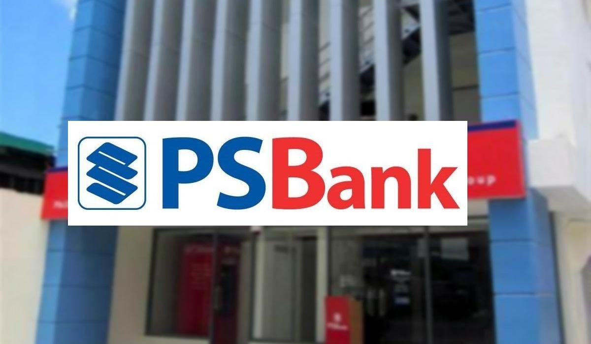 Facade shot of PSBank building with the bank's logo on top