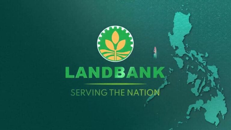 LANDBANK logo on top of the Philippine map