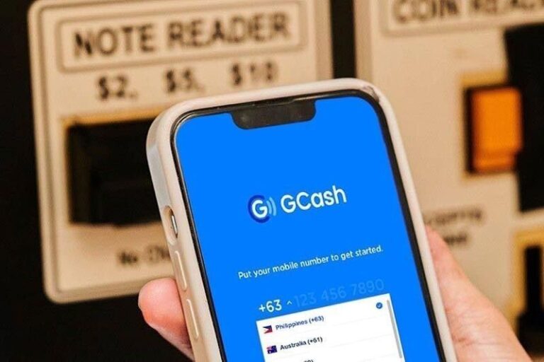 GCash app on a mobile phone