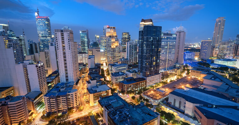 Picture of tall buildings and Makati skyscrapers