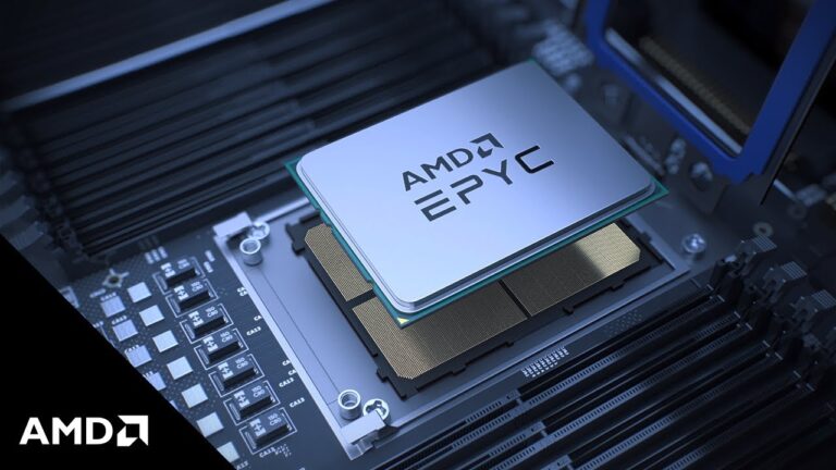 Close-up shot of AMD's 3rd EPYC CPU line up for mainstream apps