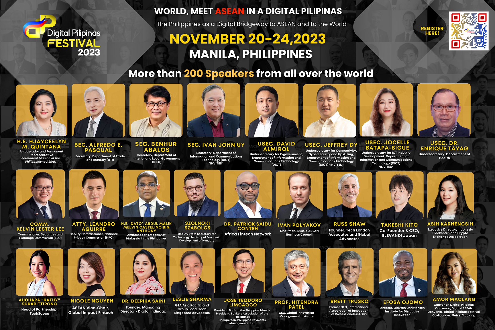 Featured speakers at the upcoming Digital Pilipinas Festival happening from November 20 to 24