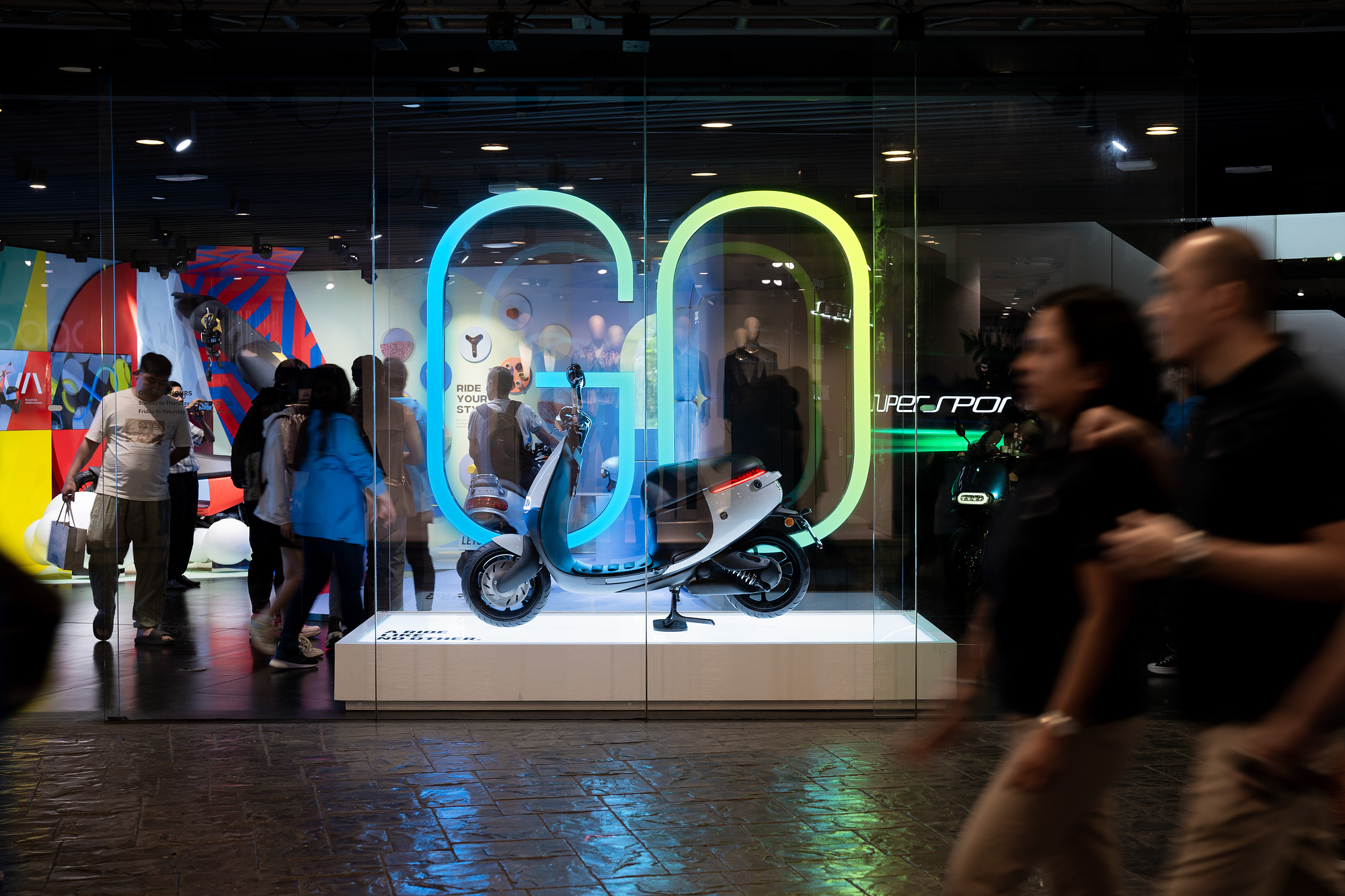 Photos taken during the opening of the Gogoro Experience Center in Makati