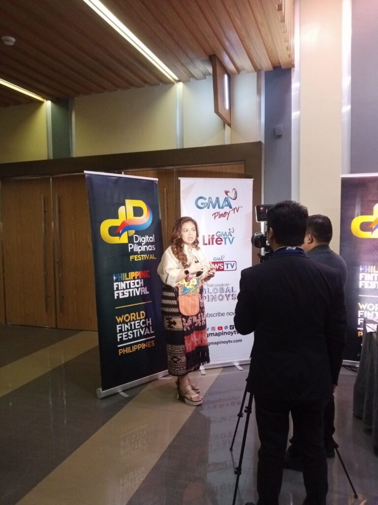 Amor Maclang, Digital Pilipinas convenor and co-founder of the One ASEAN Fintech Movement (OAFM) while being interviewed by the media