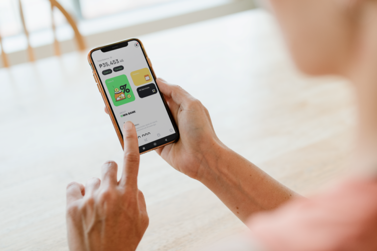 A mobile phone with the Ownbank app