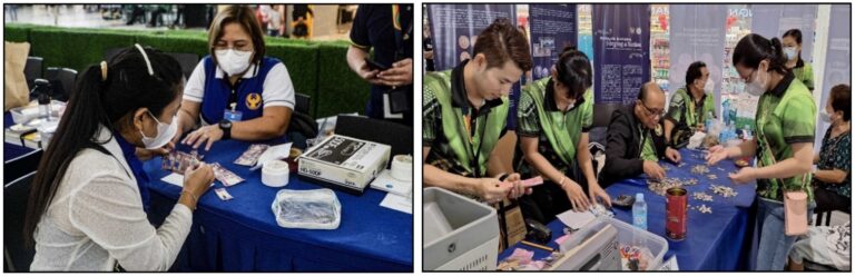 Officials and staff from the BSP Visayas Regional Office replacing the public’s unfit banknotes from circulation by exchanging them with fresh bills or digital cash