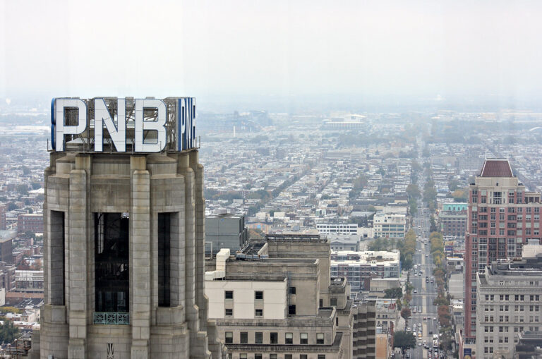 The PNB building as seen from the City Hall observation deck