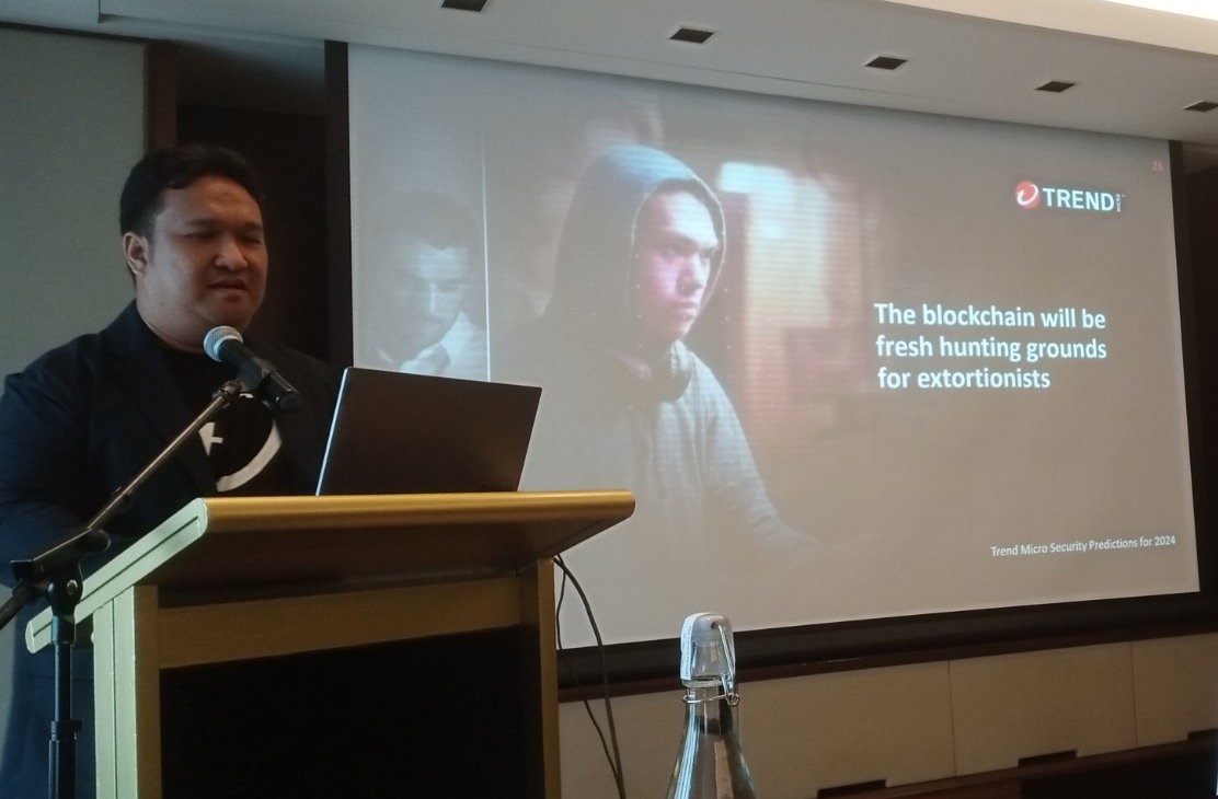 Monte de Jesus, Senior Threat Researcher at Trend Micro Philippines, while presenting the company's cyber threat security predictions for 2024