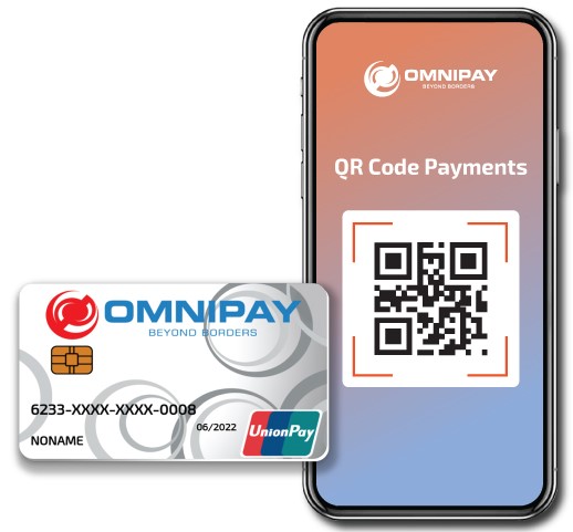 Poster showing a mobile phone and credit card with Omnipay logo