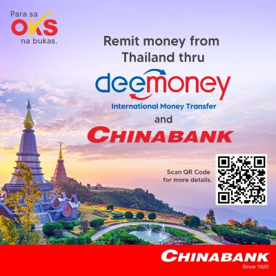 Poster showcasing Chinabank's recent partnership with DeeMoney of Thailand
