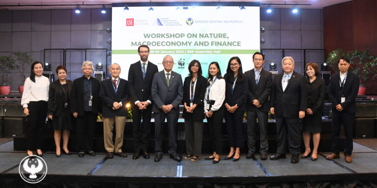 BSP governor Remolona Jr. together with the other delegates of the International Workshop on Nature, Macroeconomy, and Finance