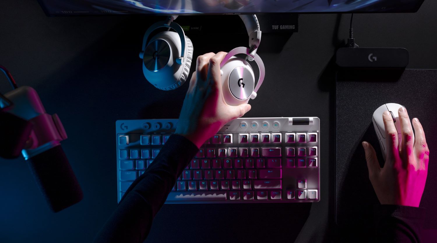 Bird's eye view of an esports gamer using Logitech's Pro X 2 Lightspeed Headset