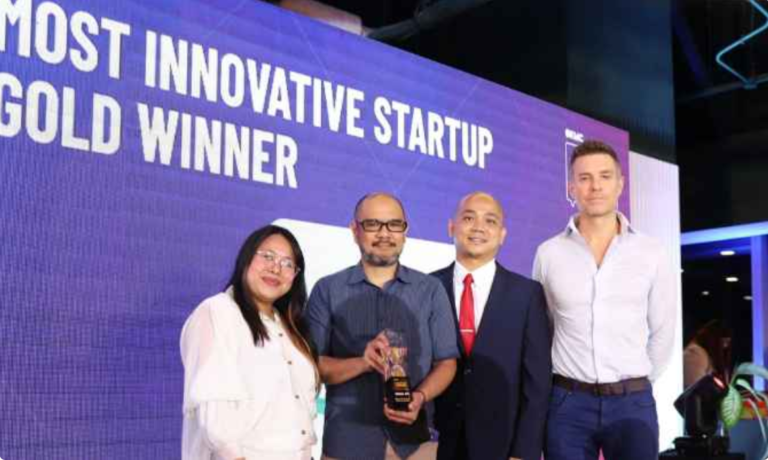Jerome Eger, CEO of Smile API, is shown here while receiving the 'Most Innovative Startup' award from KMC