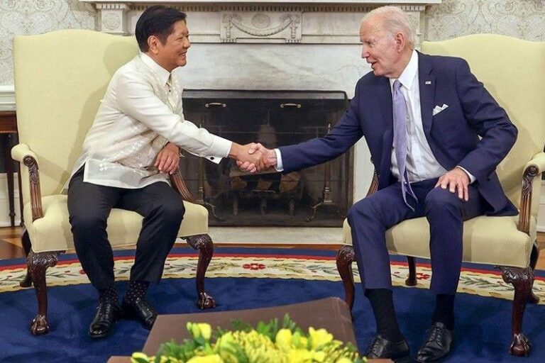 President Ferdinand Marcos Jr. (left) is shown here while shaking hands with US President Joe Biden during the former's state visit to the US last year