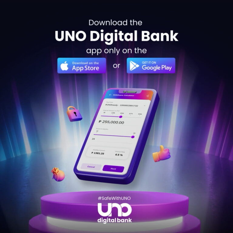 Poster showing steps how one can download the UNO Digital app