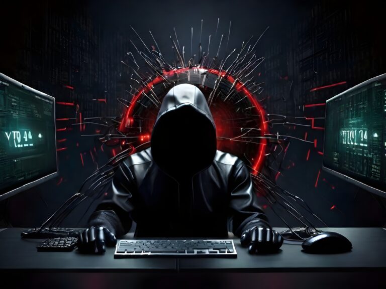 A man in hood while undertaking Brute Force attacks on his computer