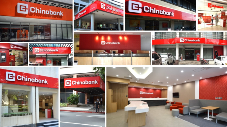 Photo collage of Chinabank's revamp na digitalization efforts