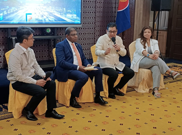 Fireside chat between Dato Abdul Malik Melvin Castellino Anthony, Ambassador of Malaysia to the Philippines; Antonilo DC Mauricio, General Manager of NDC; and Amor Maclang of Digital Pilipinas