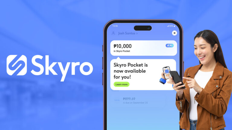 Poster for SkyroPocket-Listicle showing a girl holding a mobile phone