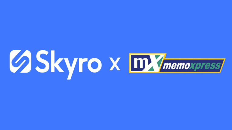 Logos of Skyro and MemoXpress put together side by side
