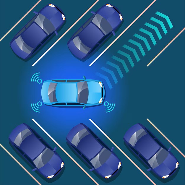 Image of cars in a parking lot to show how AMD's latest technology can help ensure smart parking