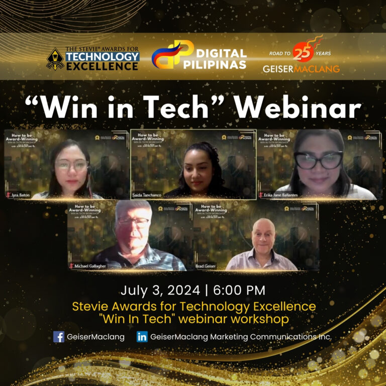 Screenshot of speakers who joined the 'Win in Tech' webinar organized by Digital Pilipinas