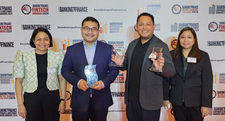 Executives of Palawan Group of Companies led by Third Librea (third from left), President and CEO of Palawan Financial Services Corp., and Bernard Kaibigan (2nd from left), Enterprise Marketing Head, together with Laarni Reyes, Managing Partner of Browne Communications and Amby Molina, Business Development Director, also of Browne Communications