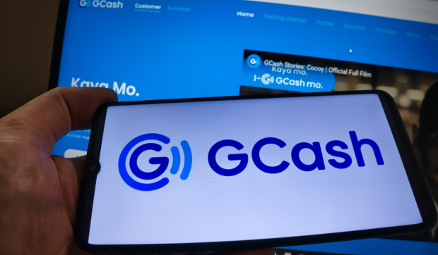 GCash logo as shown on a tablet PC