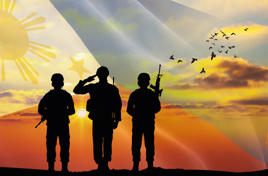 National Heroes' Day poster showing shadows of soldiers and the Philippine flag