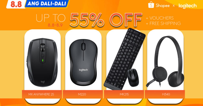 Poster announcing Logitech's Big 8.8 ‘Ang Dali Dali’ Sale on Shopee