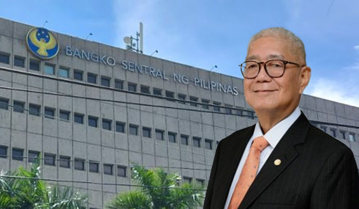 BSP Governor Eli Remolona Jr. strikes a pose outside the central bank after being named among the world’s best central bank chiefs for the 2nd straight year
