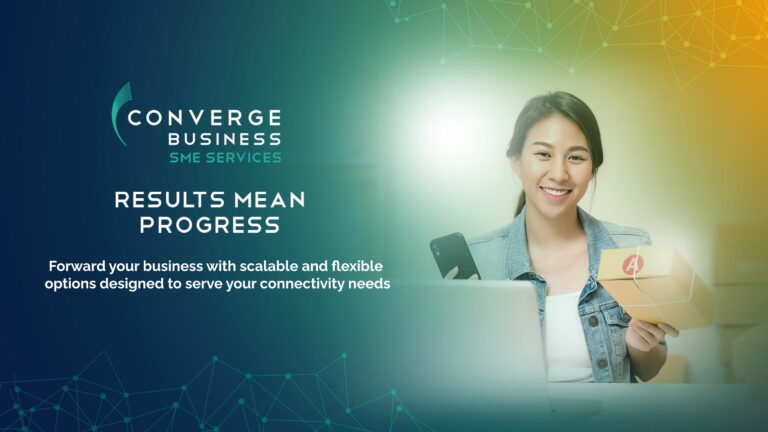 Converge ICT poster showing a smiling woman