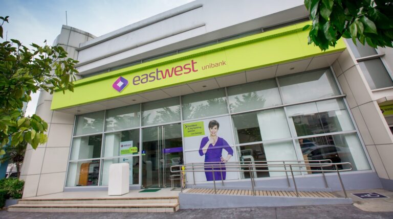 Facade shot of EastWest Bank's branch in Westgate, Alabang