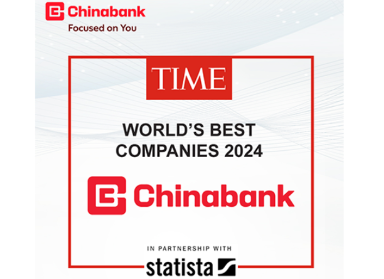 Poster announcing that Chinabank was named among TIME’s world’s best companies in 2024