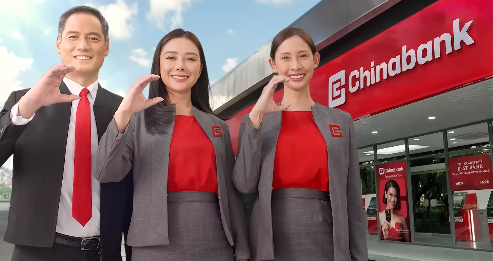Chinabank (with three smiling employees in the photo) posts record-breaking PhP18.4B net income in first 9 months of 2024