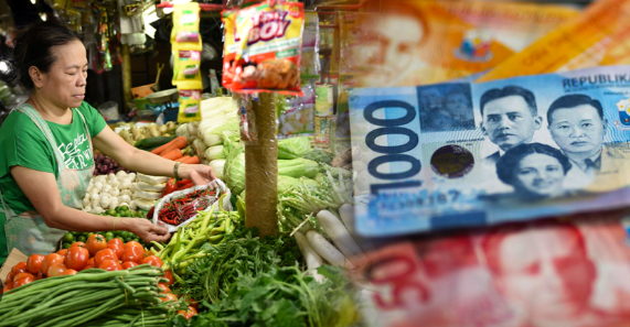 BSP projects October 2024 inflation to range from 2% to 2.8%, as shown in this photo of a market vendor and Philippine bills