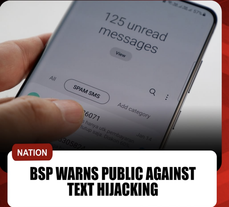 Image of a mobile phone with the text "125 unread messages" to illustrate BSP's warning to the public about text hijacking this Christmastide