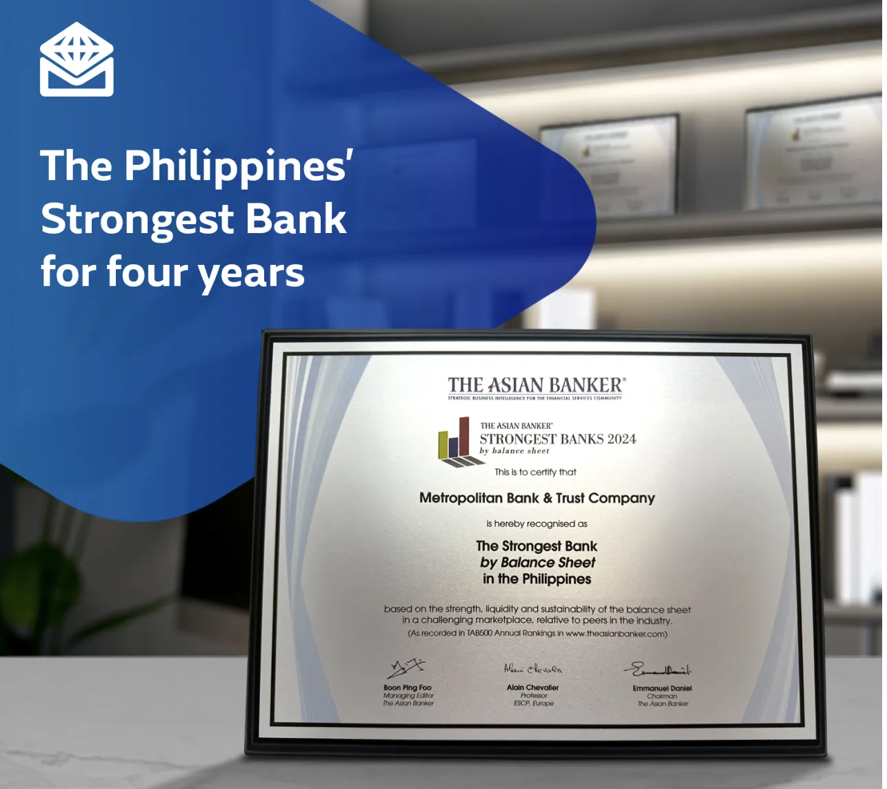 Asian Banker hails Metrobank as the Philippines' Strongest Bank for the fourth straight year