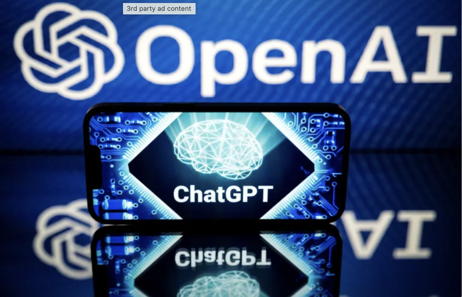 Screen shot of ChatGPT and OpenAI to signify company's plans of plotting a new course from non-profit to public benefit corporation