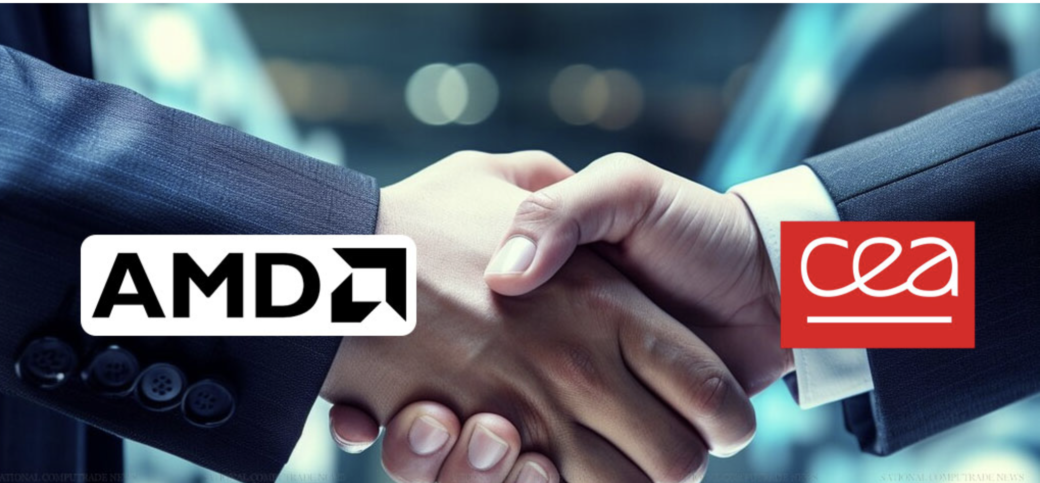 Handshake to signify how AMD and CEA have forged new partnership to revolutionize the future of AI compute