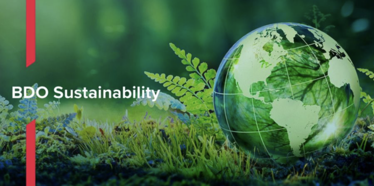 BDO logo with plants and a globe is shown here to illustrate how the bank is fueling a green future for the Philippines