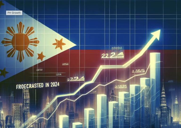 Growth projection for our economy is shown using PH flag, and grid with upward trajectory