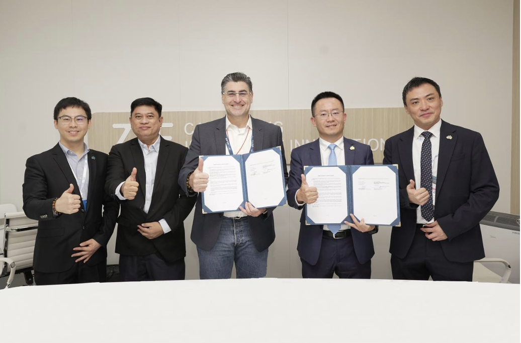 Executives of Philtower, MIDC and ZTE sign an MoU at Mobile World Congress 2025 in Barcelona