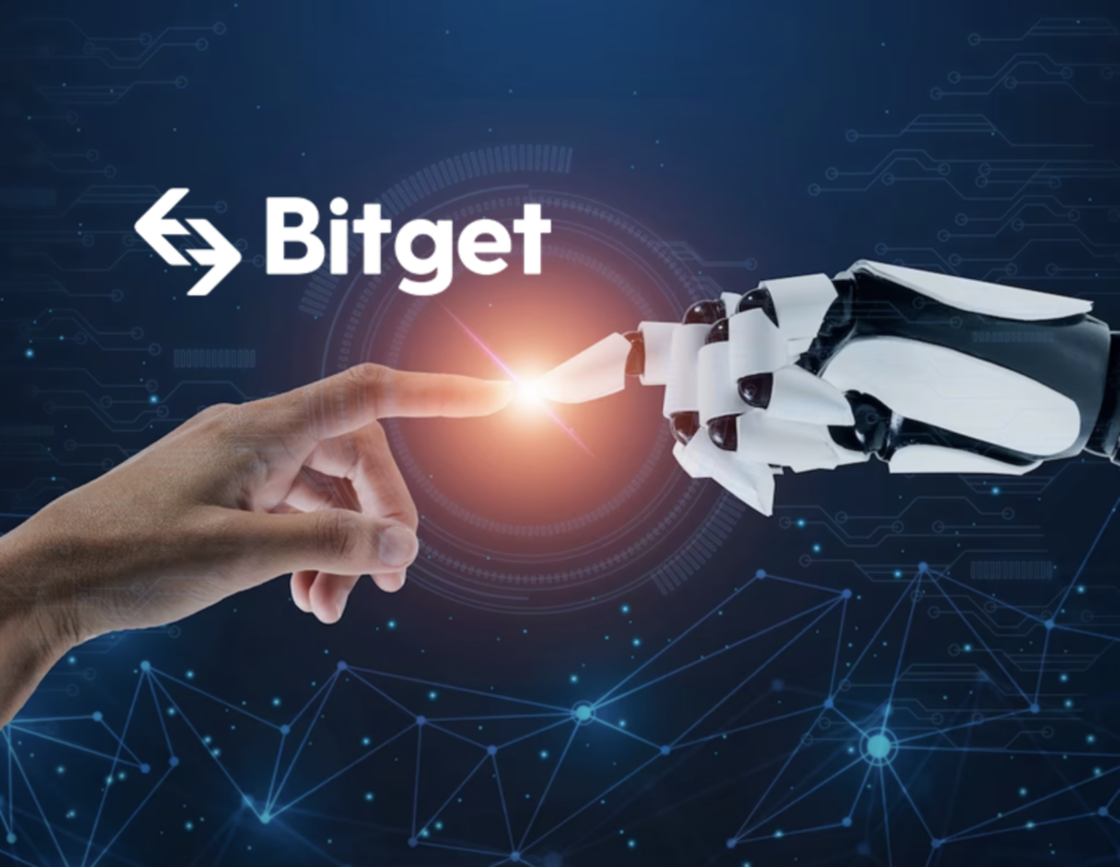 A human finger and that of a robot touch as Bitget's global push for compliance echoes in the Philippines' crypto landscape