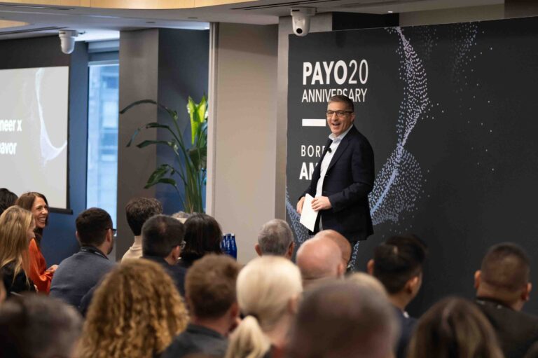 John Caplan of Payoneer during the celebration of the company's 20th anniversary